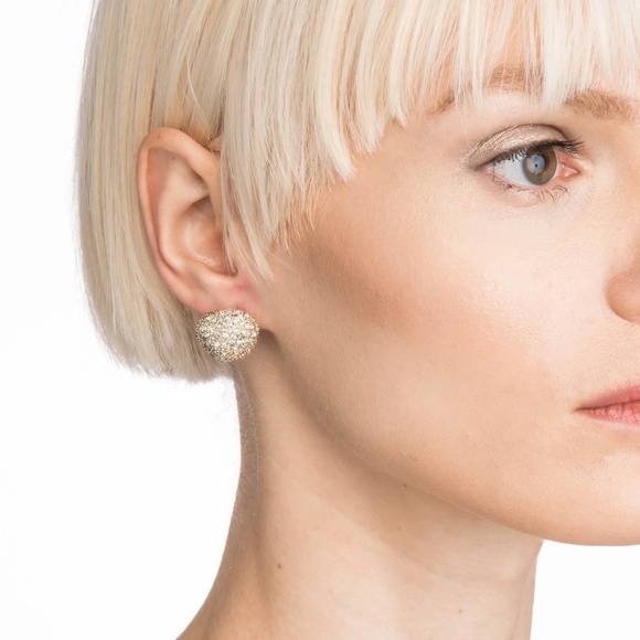 🛑Alexis Bittar pave Button Earrings - Picture 6 of 6